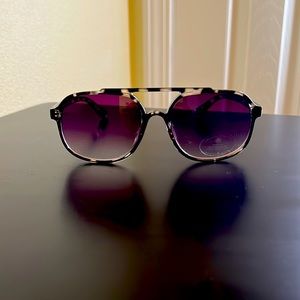 Black crystal tortoise with purple fade lens Sunglasses